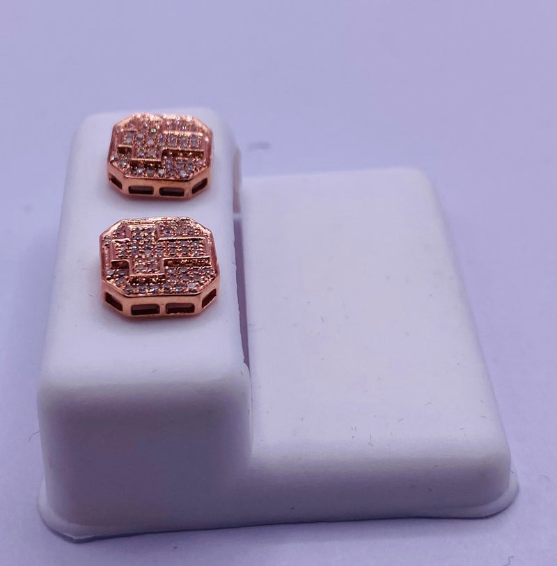 Genuine 10KT Rose Gold 0.3 CTW Diamond Earrings