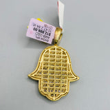 Real 10KT Gold & 2.84cwt Diamond Hamsa Charm