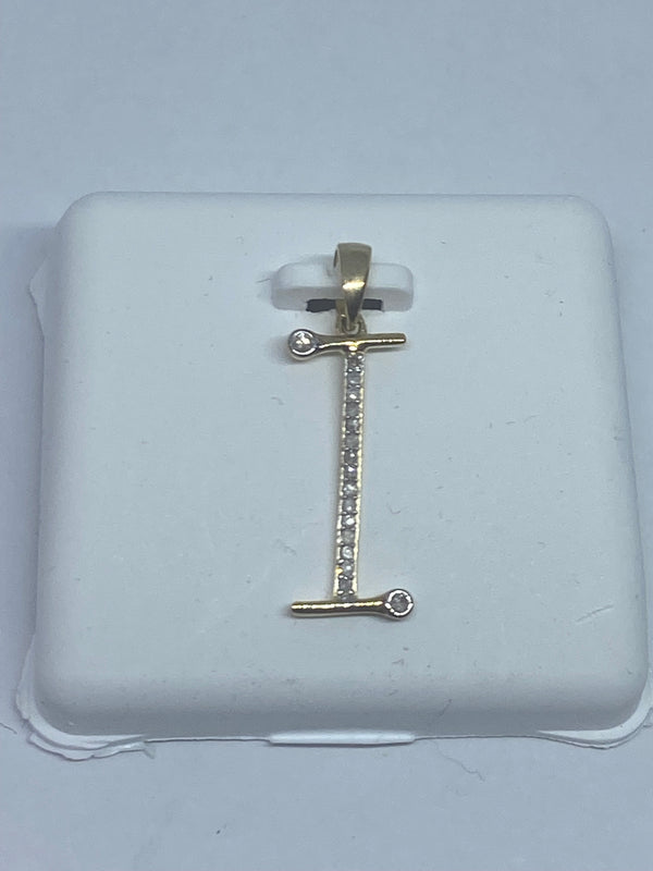 Real 10kt Gold & 0.73CTW Diamond Letter “I” Charm