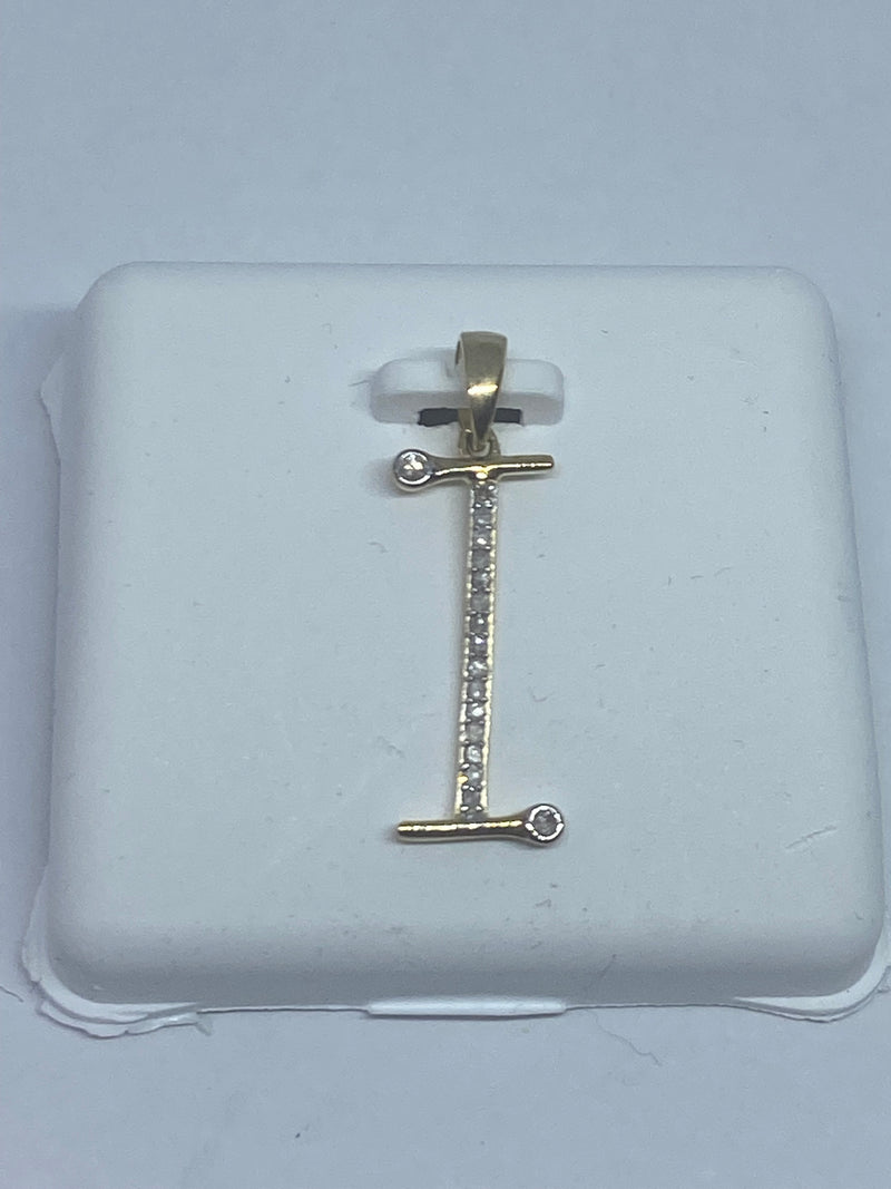 Real 10kt Gold & 0.73CTW Diamond Letter “I” Charm