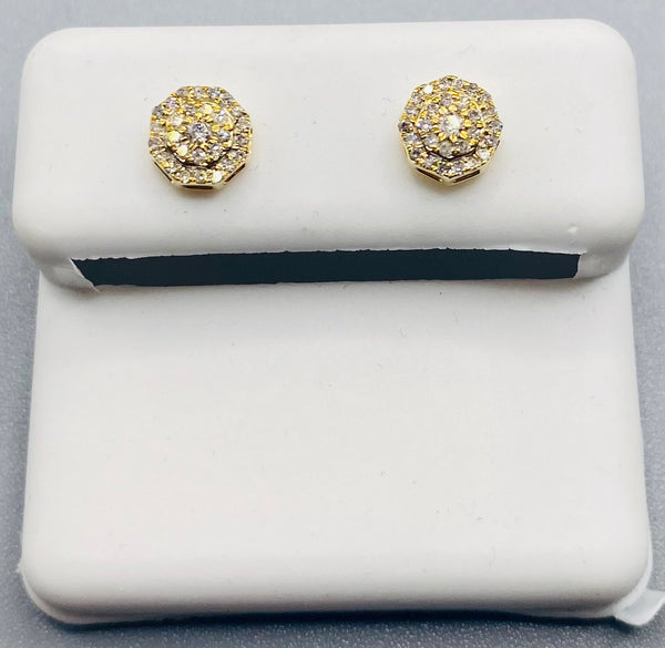 Genuine 10KT Gold & 0.20CTW Diamond Earrings