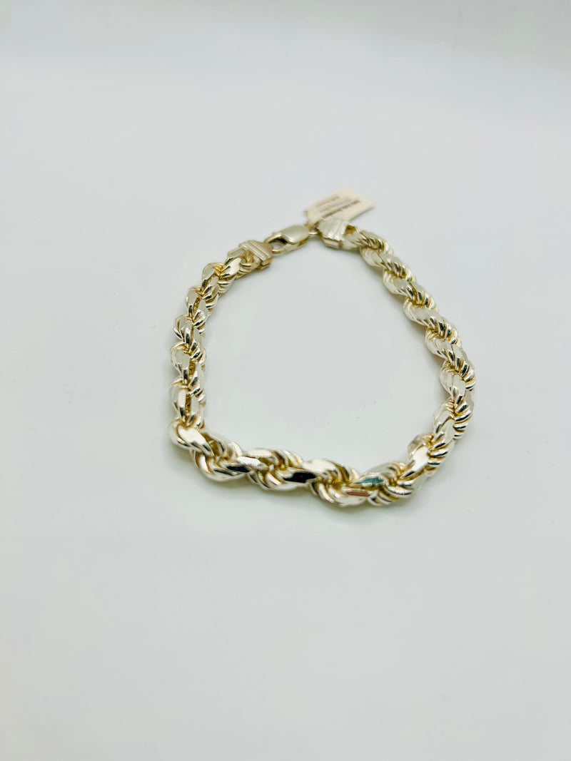 Real 925 Sterling Silver Rope Bracelet