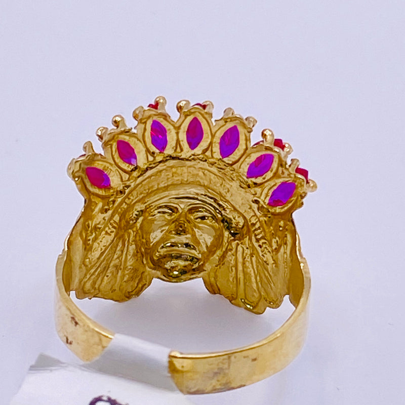 Real 10kt Gold Native American Chief Men’s Gold Ring