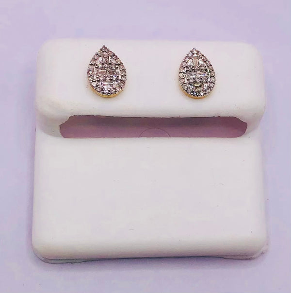 Genuine 10KT Gold & 0.25 CTW Diamond earrings