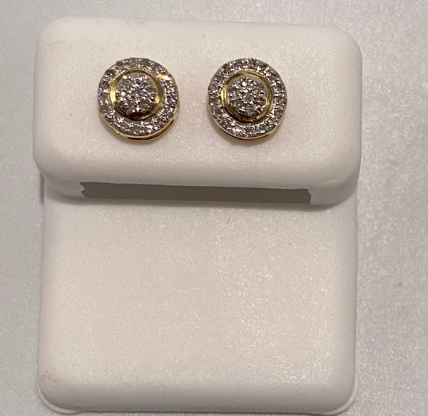 Genuine 10KT Gold 0.15 CTW round Diamond Earrings