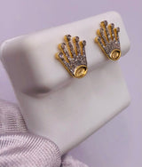 Genuine 10KT Gold & 0.4 CTW Flower Diamond Earrings