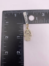 Real 10KT Gold with 0.72 CTW Diamond “Religious Hand” Charm