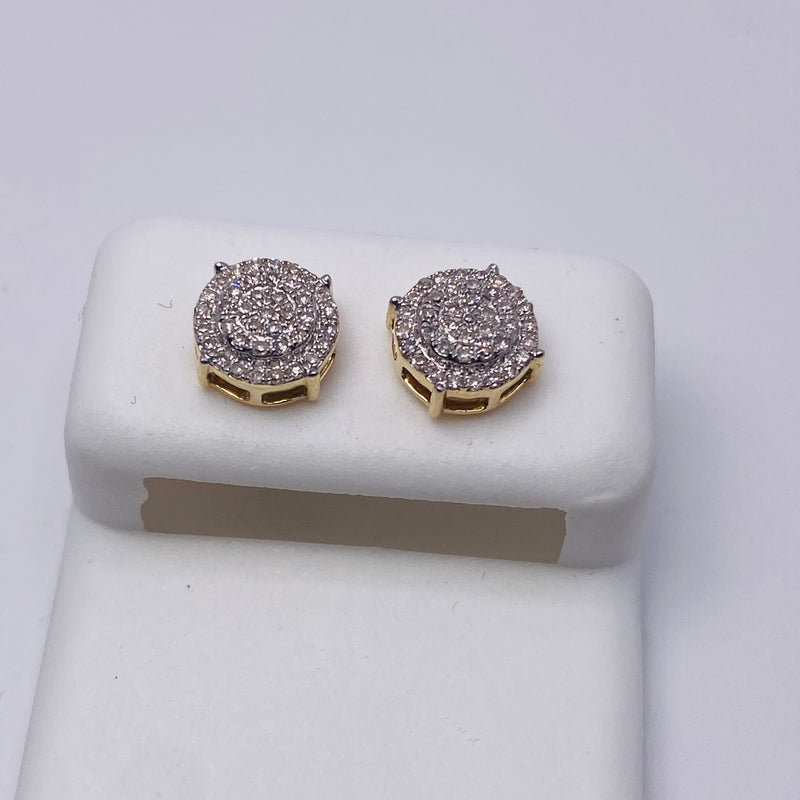 Real 10kt Flashy Gold &0.23CTW Diamond Earrings