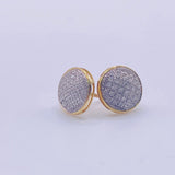 Real 10kt Gold& 0.25CTW Diamond Disco Stud Earrings