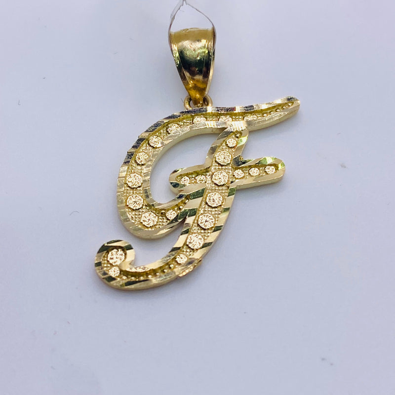 10kt Gold 1inch Cursive Initials