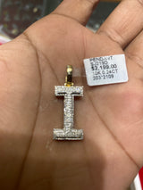 Real 10KT Gold & 0.25CTW Diamond Charm Letter “I”