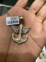 Real 10KT Gold with 0.50CTW Diamond Anchor Charm