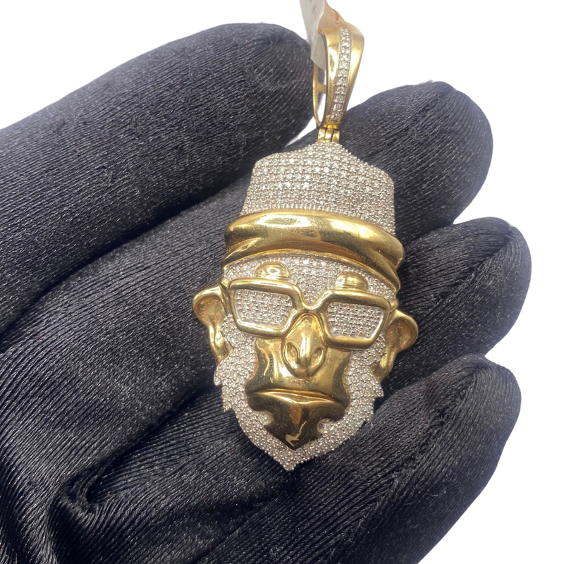 Real 10KT Gold with 0.89 CTW Diamond “Monkey” Charm