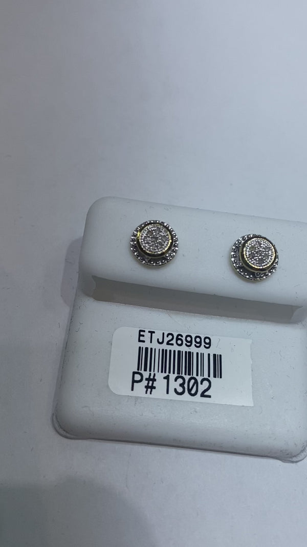 Real 10KT Gold &0.06CTW Diamond Earrings