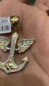 Real 10KT Gold with 0.50CTW Diamond Anchor Charm