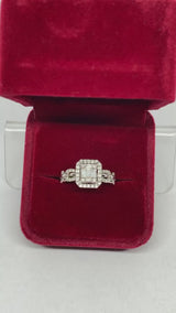 Real 10KT White Gold & 0.60CTW Diamond Lady Ring