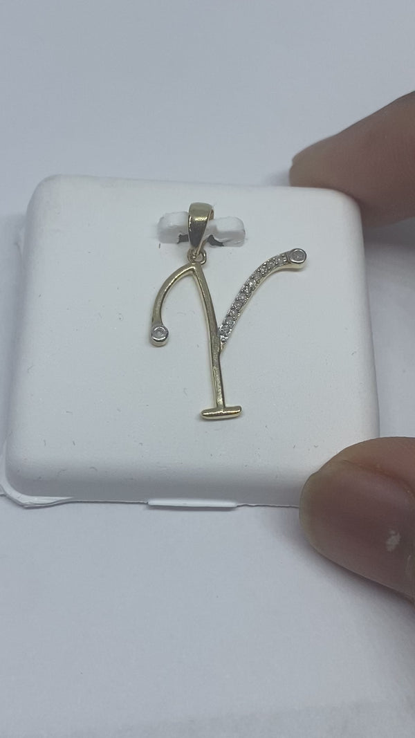 Genuine 10kt Gold & 0.73CTW Diamond Letter Charm