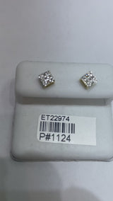 Real 10KT Gold & 0.04CTW Diamond Earrings