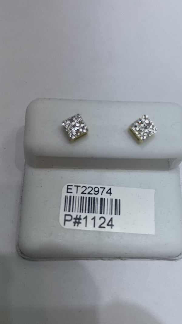 Real 10KT Gold & 0.04CTW Diamond Earrings