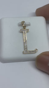 Real 10kt Gold & 0.73CTW Diamond Letter Charm