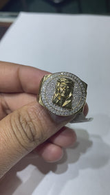 Real 10KT Gold & 0.6CTW Diamond JESUS Men Ring