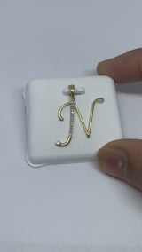 Genuine 10kt Gold & 0.73CTW Diamond Letter Charm