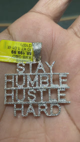 Real 10KT Gold & 1.01CTW Diamond “STAY HUMBLE HUSTLE HARD” Charm