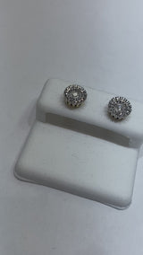 Real 10KT Gold & 0.21CTW Diamond Earrings