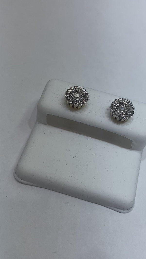 Real 10KT Gold & 0.21CTW Diamond Earrings