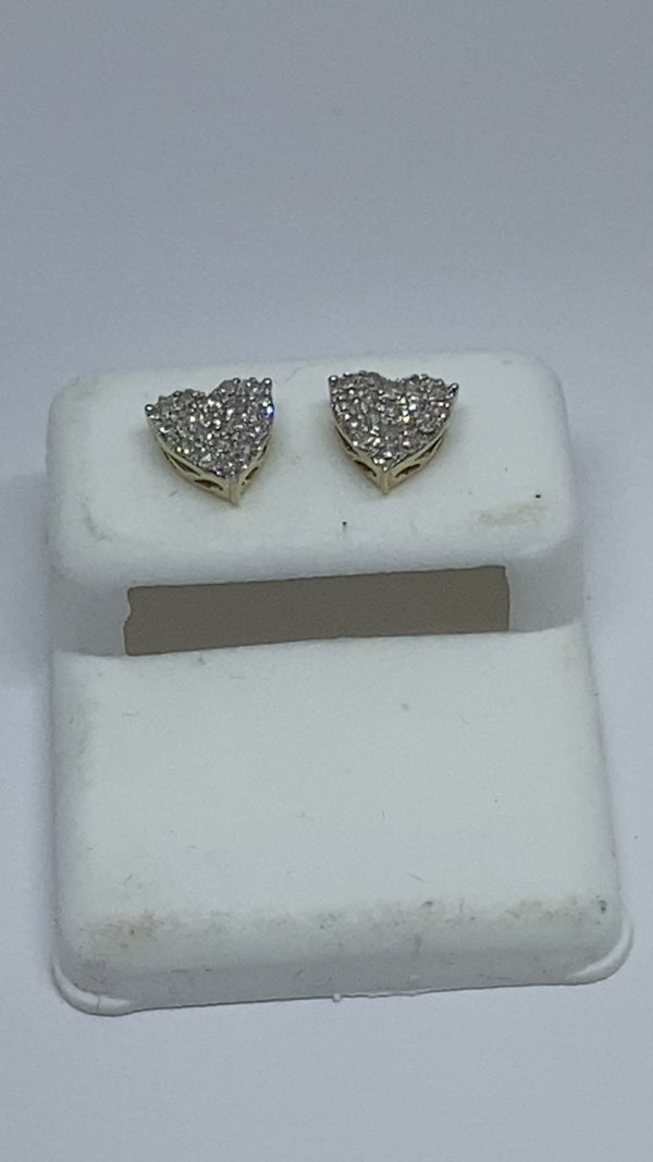 Real 10KT Gold & 0.27CTW Diamond Earrings