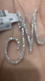 Real 10KT White Gold with 0.73CTW Diamond Charm Letter “M”