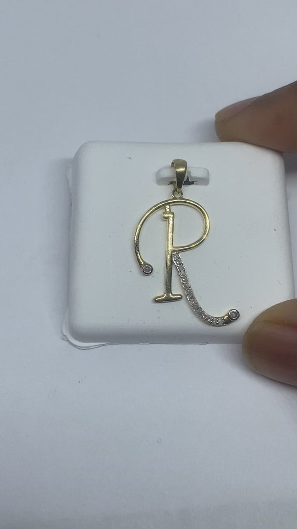 Real Genuine 10kt Gold & 0.73CTW Diamond Letter Charm