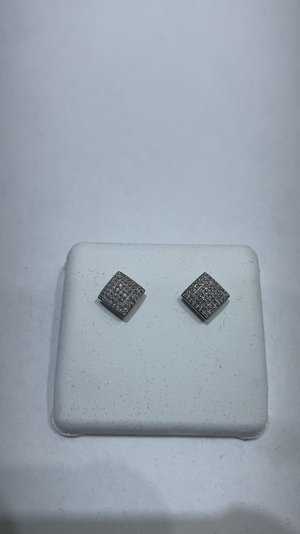 Real 10KT Gold & 0.13CTW Diamond Earrings