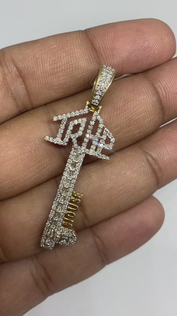 Real 10KT Gold & 0.86CTW Diamond’TRAP HOUSE’ Charm