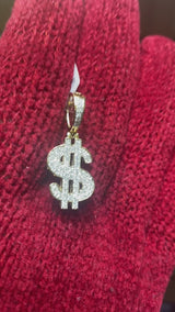 Real 10KT Gold 0.49CTW Diamond “$Dollar$” Charm