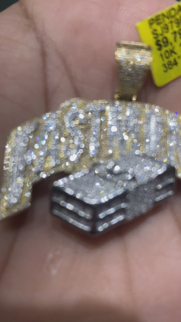 Real 10KT Gold & 1.39CTW Diamond “FASTMONEY” Charm