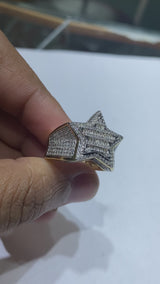 Real 10KT Gold & 1.0CTW Diamond STAR Men Ring