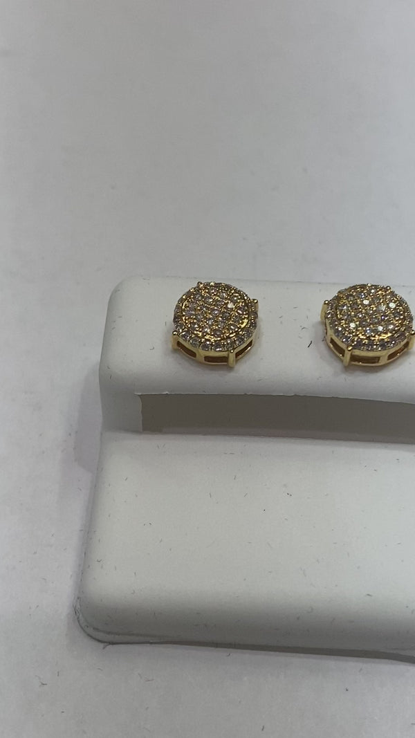 Real 14KT Gold & 0.39CTW Diamond Earrings