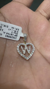 Real 10KT Gold with 0.73CTW Diamond Charm Letter “W”