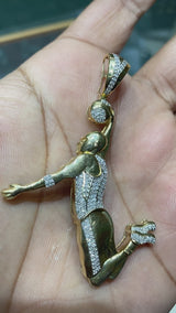 Real 10Kt Gold and 1 CTW Diamond NBA Player Charm