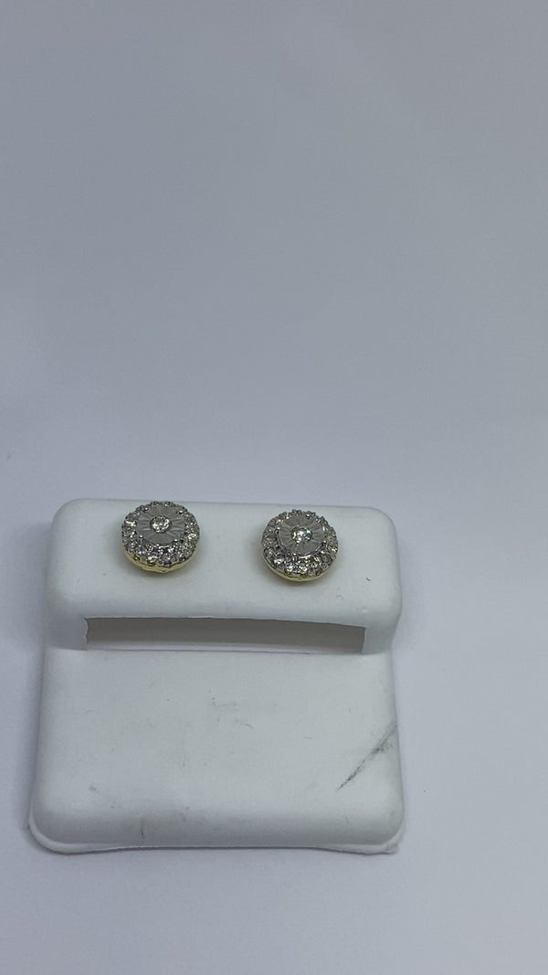 Real 10KT Gold & 0.38CTW Diamond Earrings