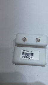 Real 10KT Gold & 0.08CTW Diamond Earrings