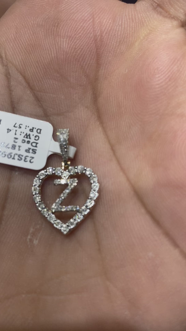 Real 10KT Gold with 0.27CTW Diamond Charm Letter “Z”