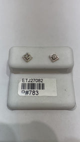 Real 10KT Gold &0.03CTW Diamond Earrings