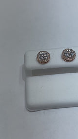 Real 10KT Rose Gold & 0.21CTW Diamond Earrings