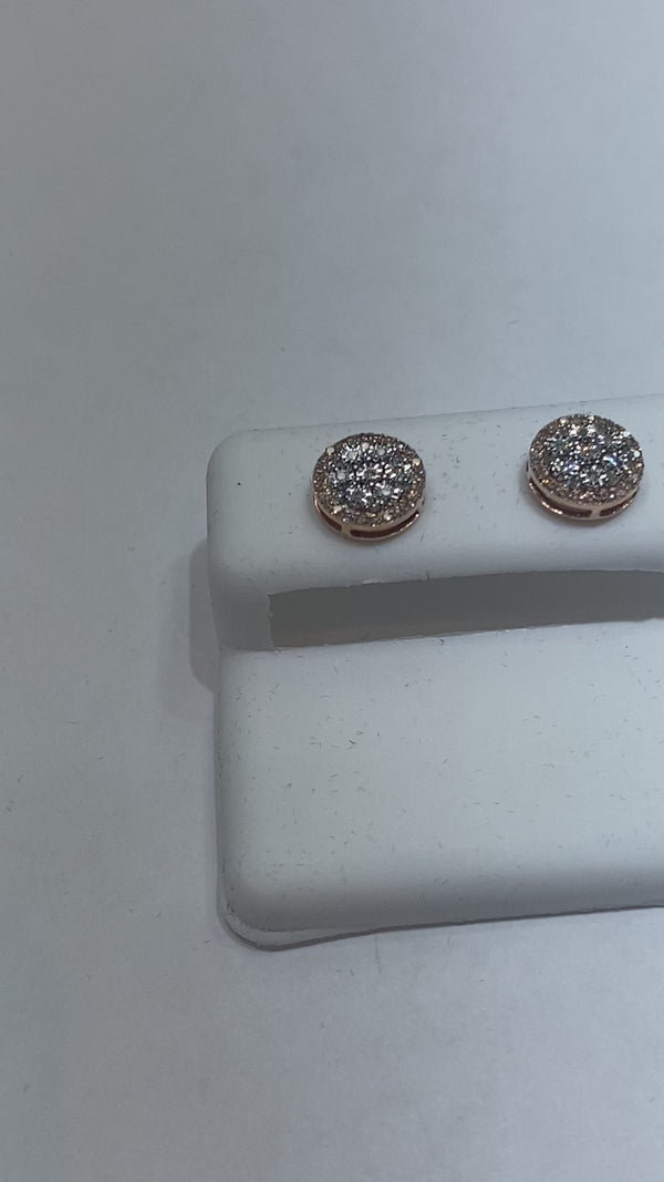 Real 10KT Rose Gold & 0.21CTW Diamond Earrings