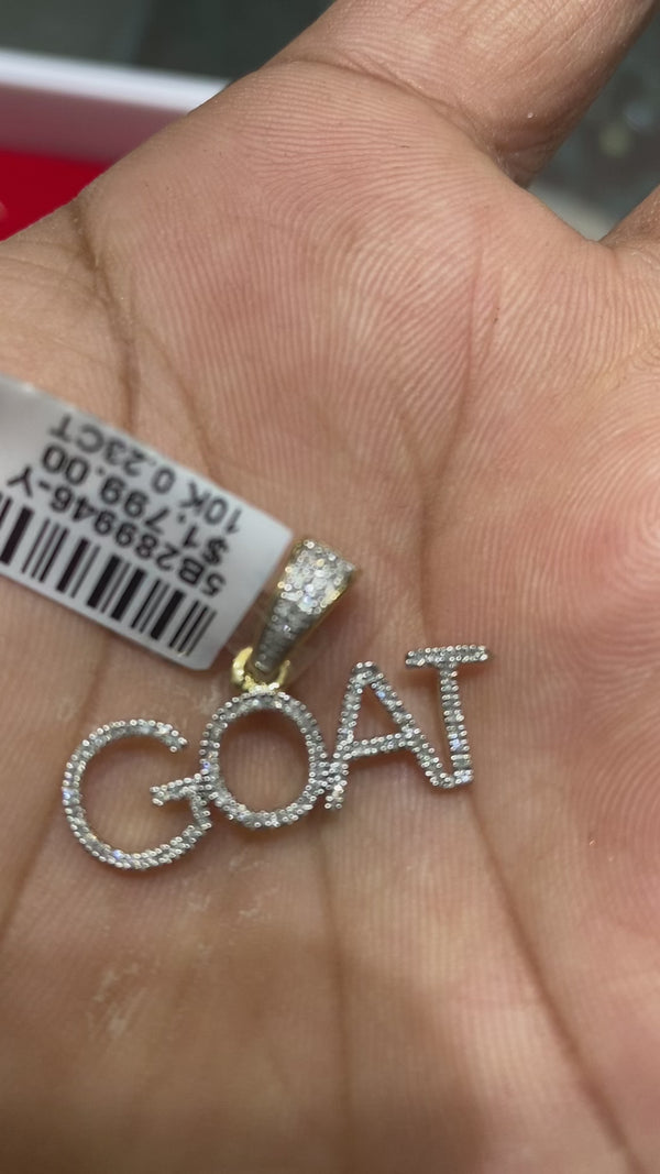 Real 10KT Gold with 0.23CT Diamond Men “GOAT” Charm