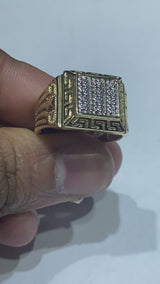 Real 10KT Gold & 0.10CTW Diamond Men Ring