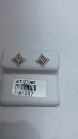 Real 10KT Gold &0.04CTW Diamond Earrings