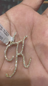 Real 10KT Gold with 0.73CTW Diamond Charm Letter “K”